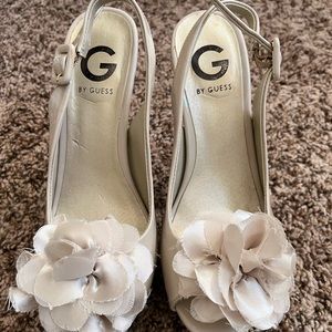 Guess sling back nude heels ‘namie’